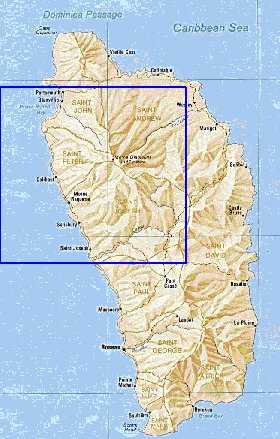 Administrativa mapa de Dominica