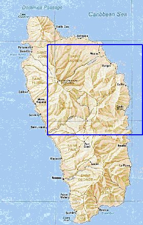 Administrativa mapa de Dominica