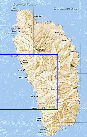 Administrativa mapa de Dominica