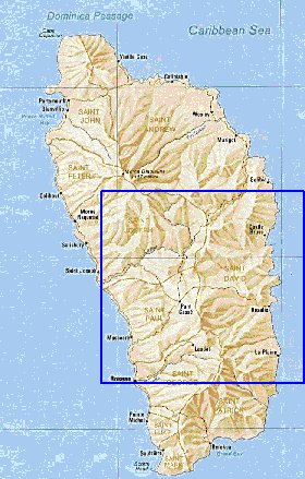 Administrativa mapa de Dominica