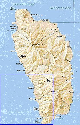 Administrativa mapa de Dominica