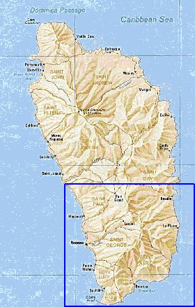 Administrativa mapa de Dominica