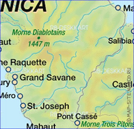 mapa de Dominica em alemao