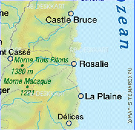 mapa de Dominica em alemao