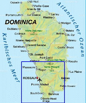 mapa de Dominica em alemao