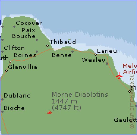 mapa de Dominica