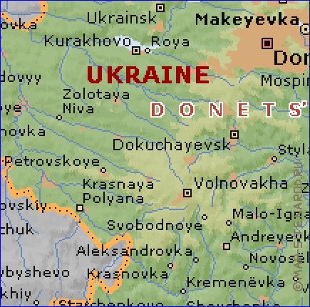 mapa de Donetsk em ingles