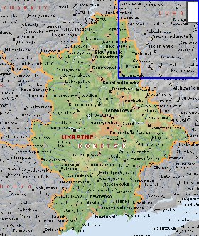 mapa de Donetsk em ingles