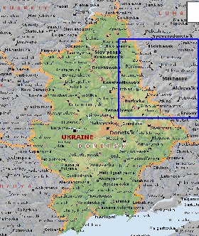 mapa de Donetsk em ingles