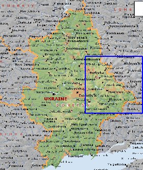 mapa de Donetsk em ingles