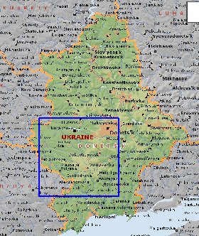 mapa de Donetsk em ingles