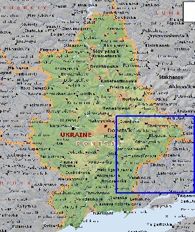 mapa de Donetsk em ingles