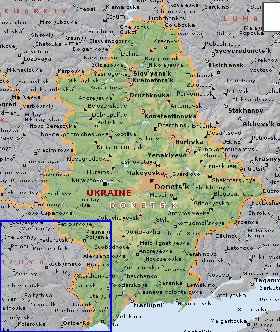 mapa de Donetsk em ingles