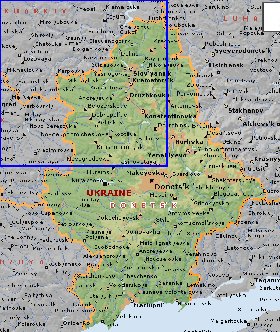 mapa de Donetsk em ingles