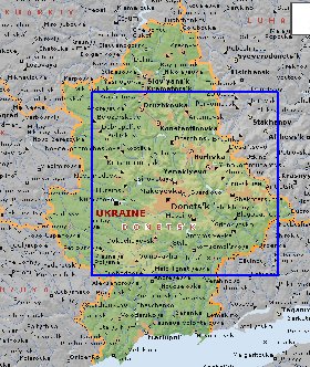 mapa de Donetsk em ingles