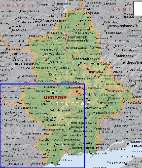 mapa de Donetsk em ingles