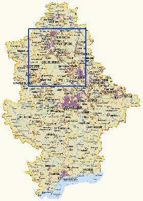 carte de Oblast de Donetsk