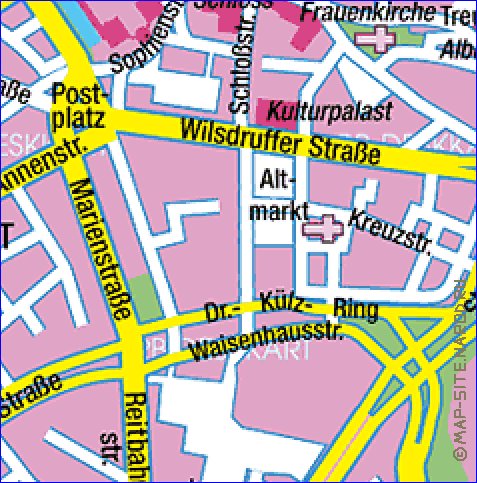 mapa de Dresden