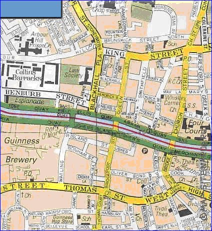 mapa de Dublin em ingles