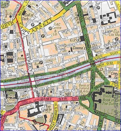 carte de Dublin en anglais