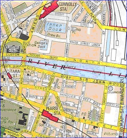 mapa de Dublin em ingles