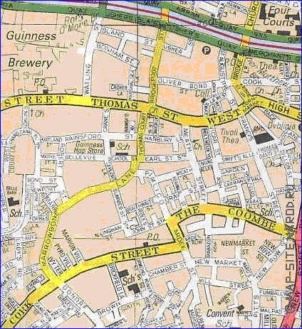 mapa de Dublin em ingles