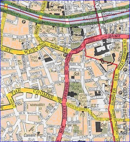 mapa de Dublin em ingles