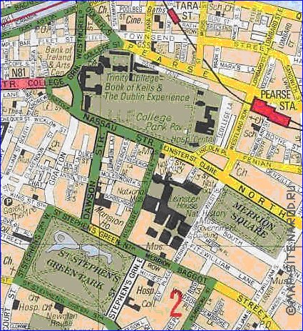 mapa de Dublin em ingles