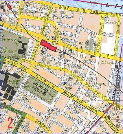 mapa de Dublin em ingles