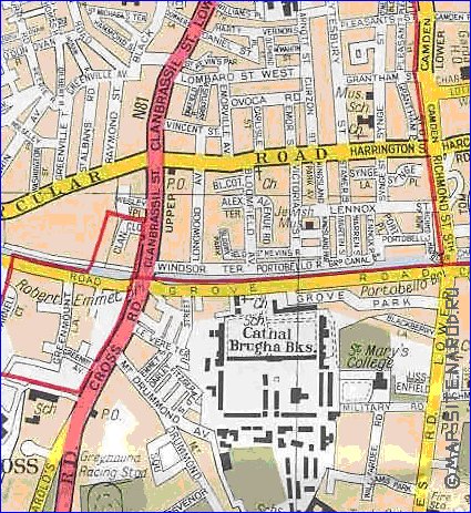 mapa de Dublin em ingles