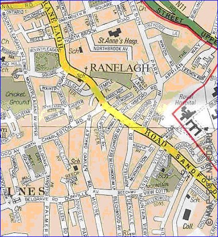 mapa de Dublin em ingles