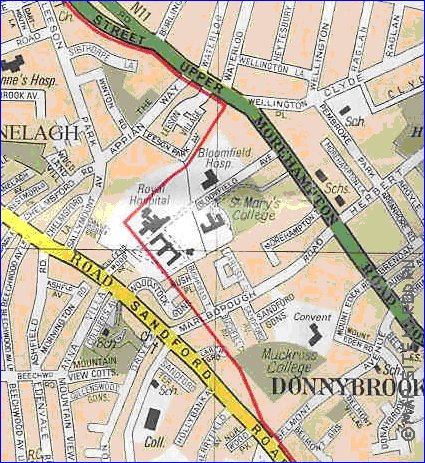 mapa de Dublin em ingles