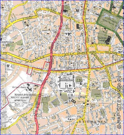 mapa de Dublin em ingles