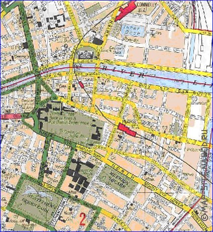 mapa de Dublin em ingles