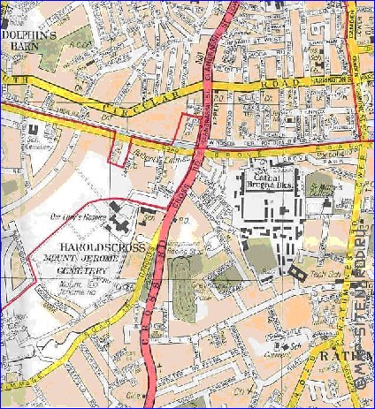 mapa de Dublin em ingles