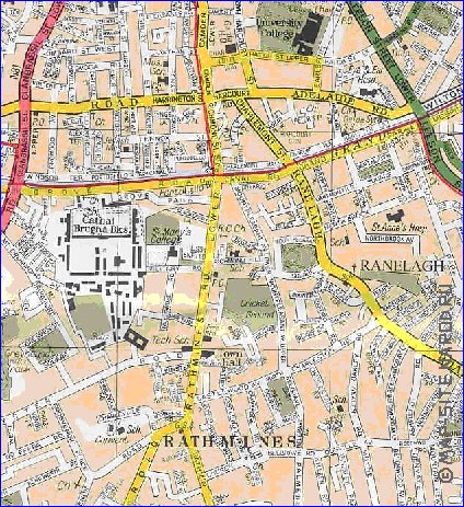 mapa de Dublin em ingles