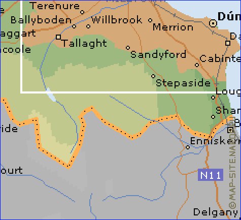 mapa de  concelho Condado de Dublim