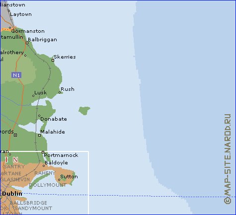 mapa de  concelho Condado de Dublim