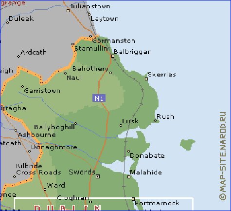 mapa de  concelho Condado de Dublim