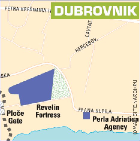 mapa de Dubrovnik em ingles