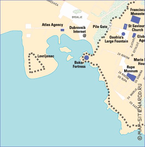 carte de Dubrovnik en anglais