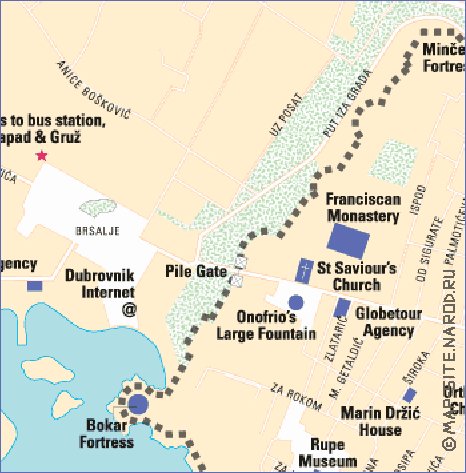 mapa de Dubrovnik em ingles