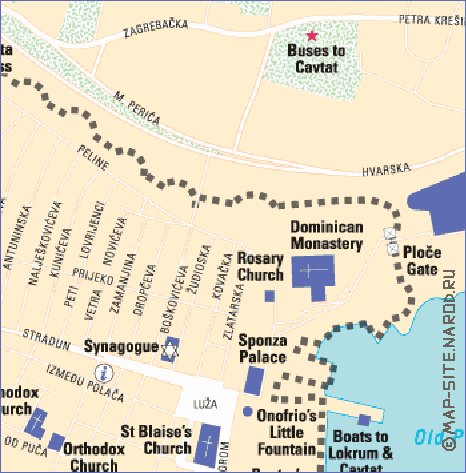 mapa de Dubrovnik em ingles